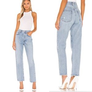 Agolde 90'S MID RISE LOOSE FIT Snapshot Wash Button Fly Rigid Denim 23